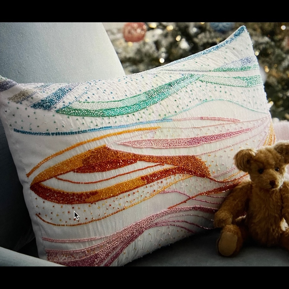 Neiman Marcus New pastel ombré agate lumbar pillow!